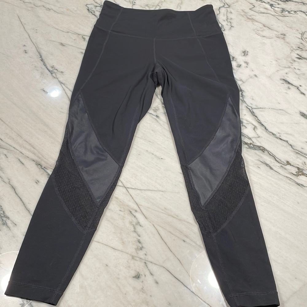 Athleta NWOT Black Mesh 7/8th‎ Leggings